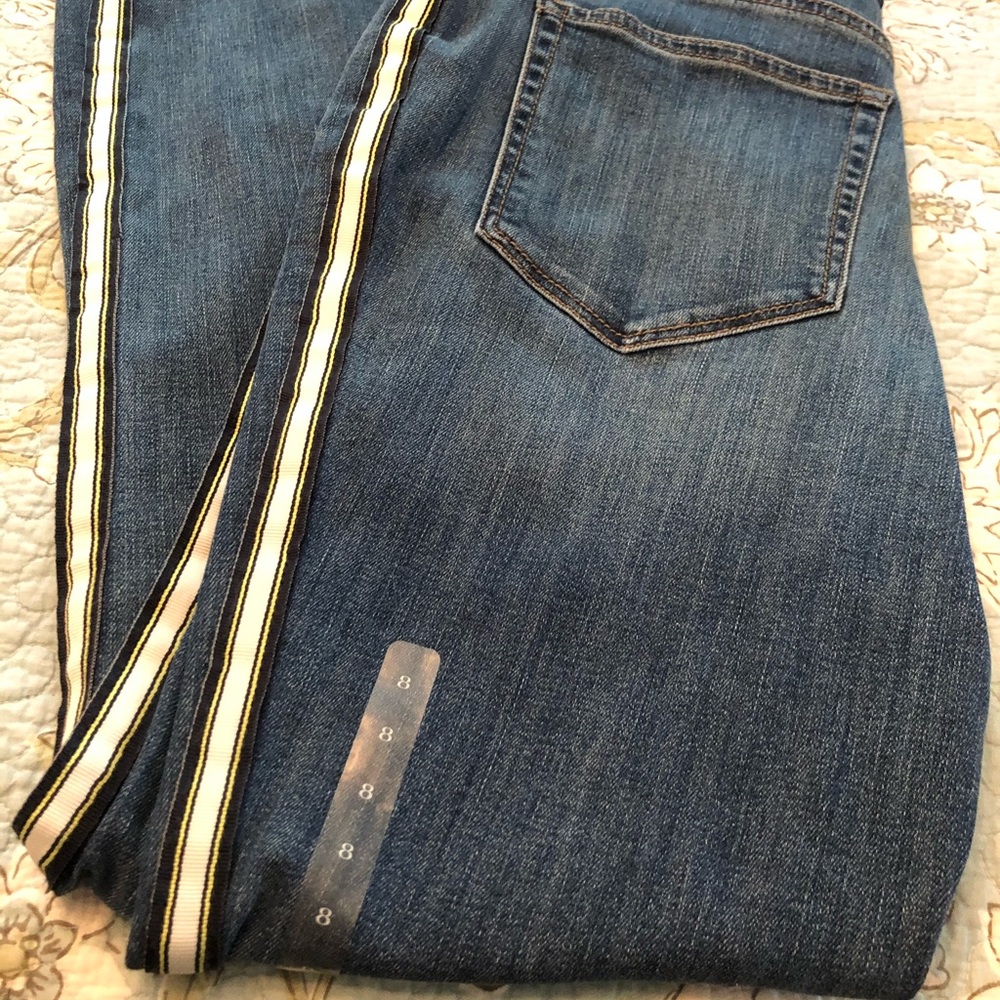 NWT Loft High Rise Skinny Jean w/ribbon detail sz8